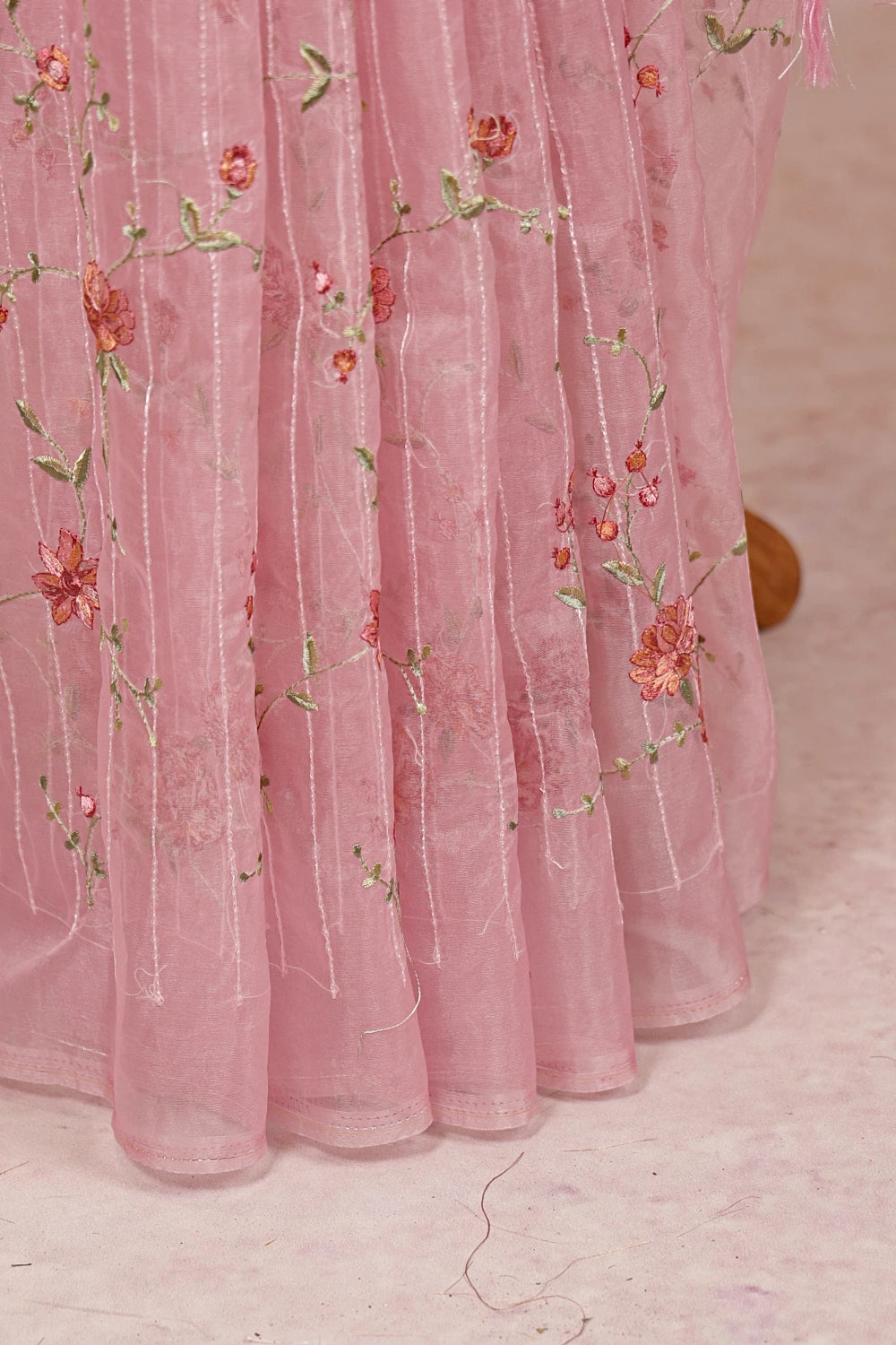 Pink Semi Organza Saree