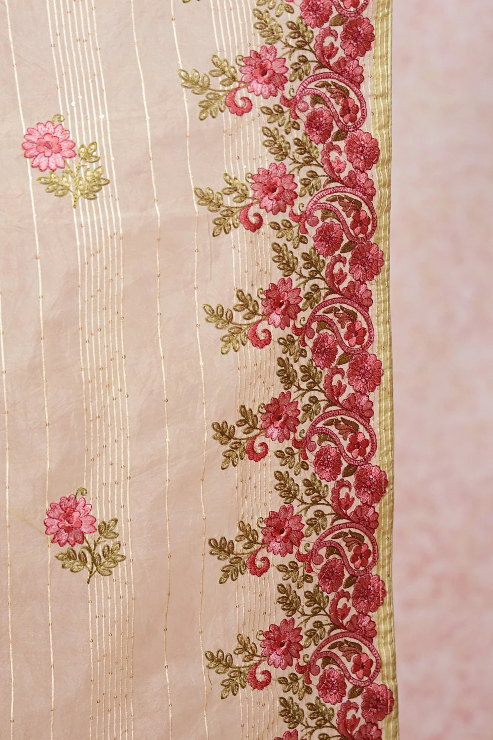Pista Green Semi Organza Saree