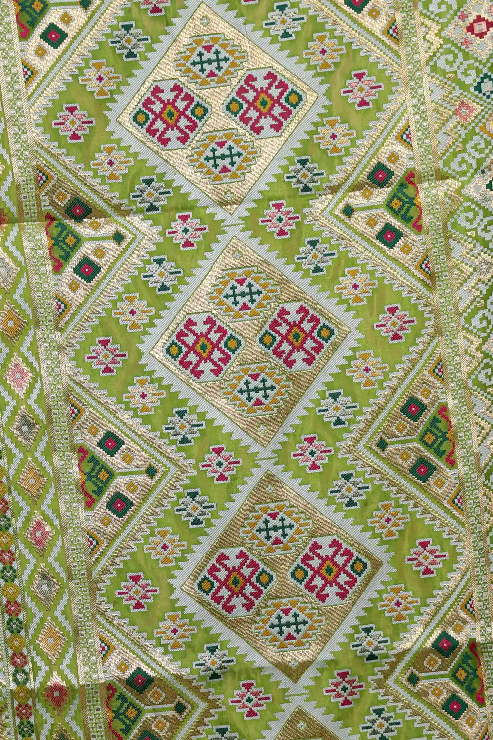 Green Semi Banarasi Saree