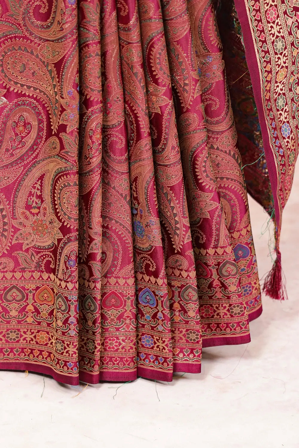 Purple Semi Banarasi Saree