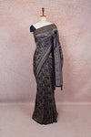Navy Blue Semi Banarasi Saree