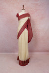 Off White Semi Banarasi Saree