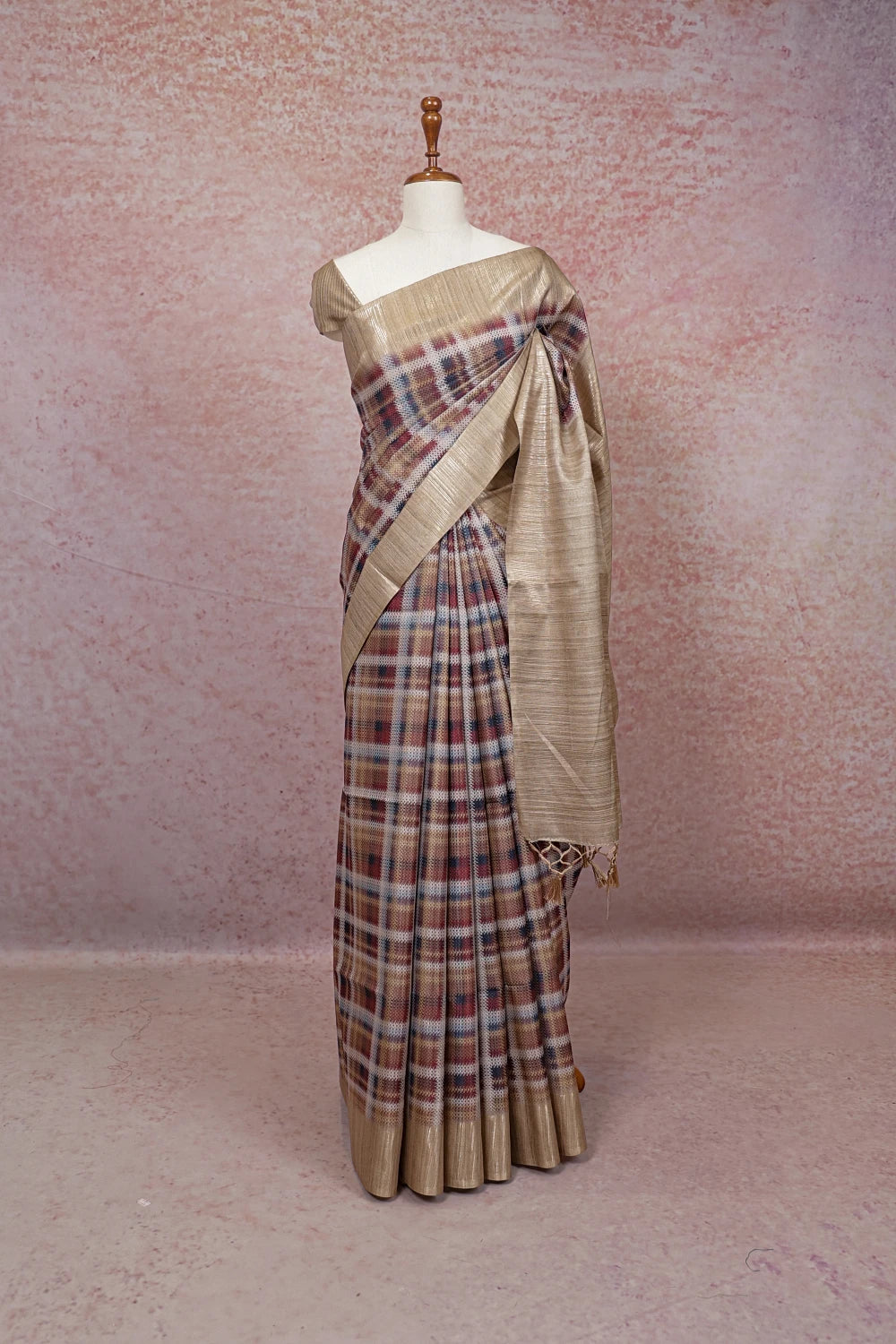 Multi Color Semi Tussar Saree