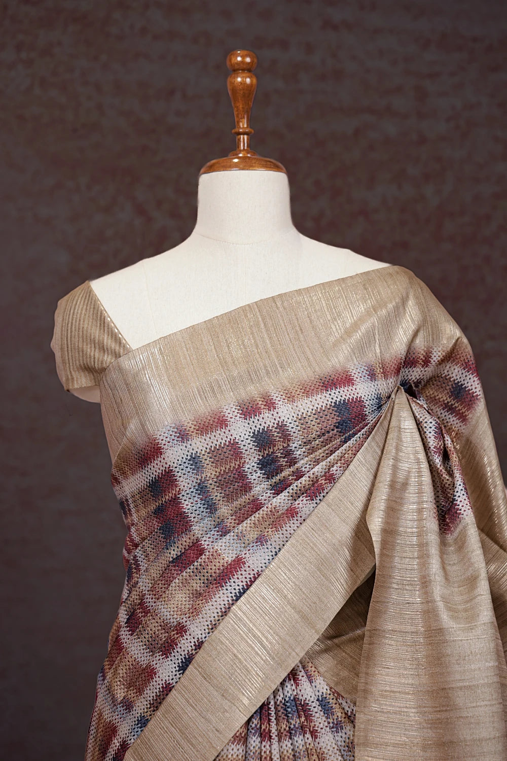 Multi Color Semi Tussar Saree