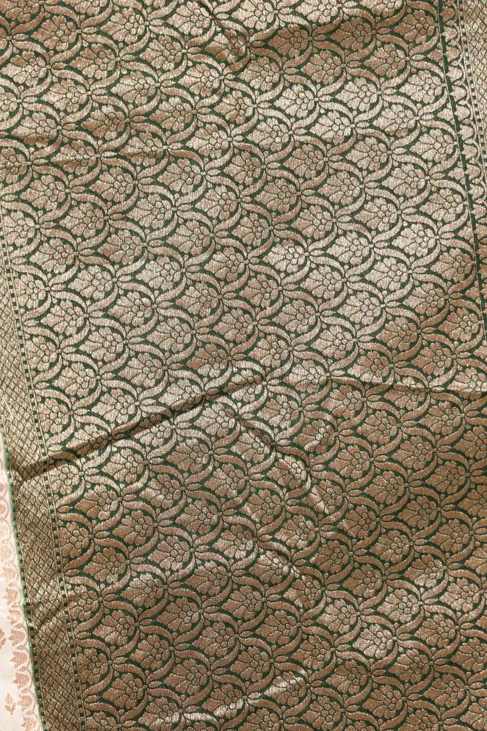 Cream Semi Banarasi Saree