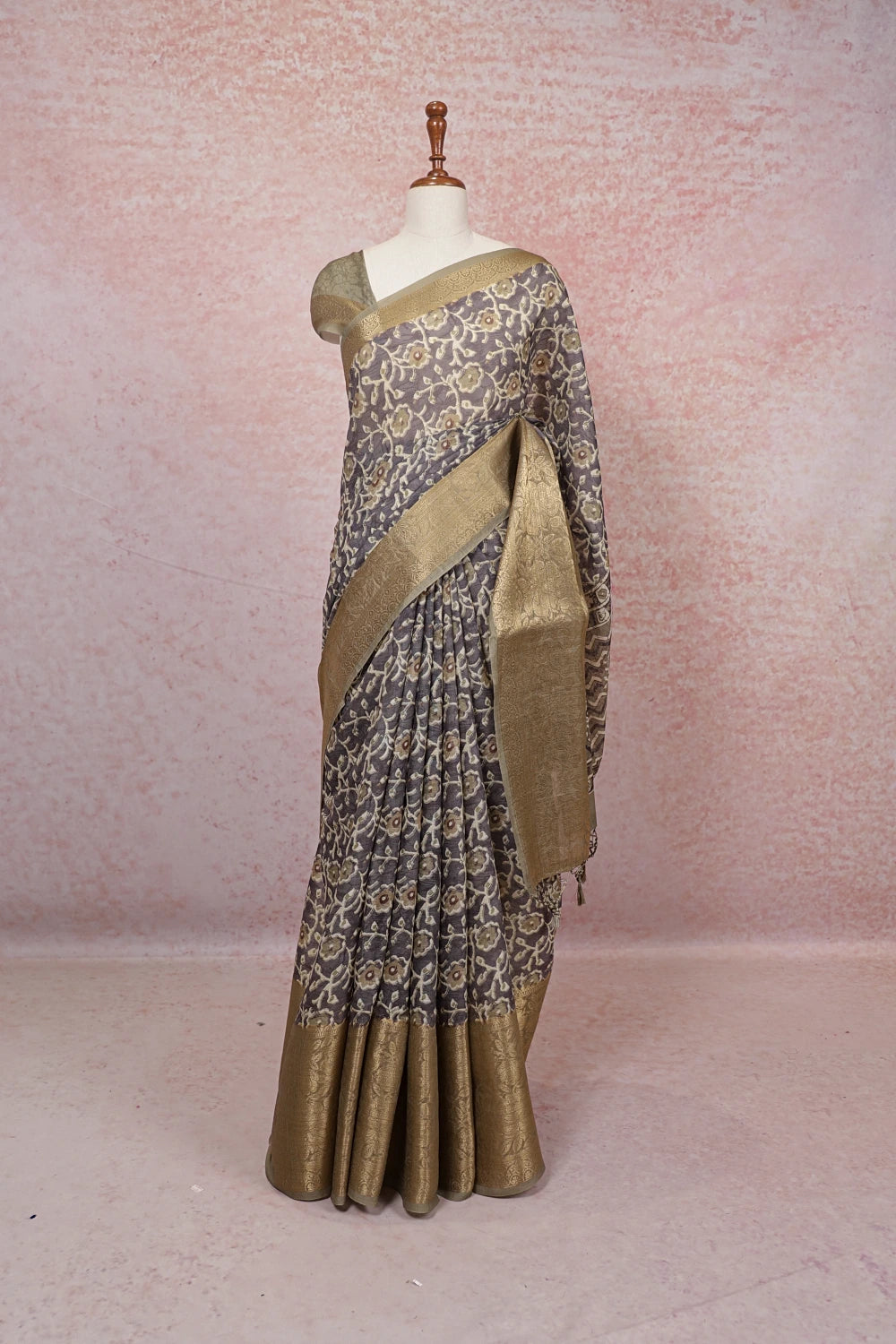 Light Purple Linen Cotton Saree