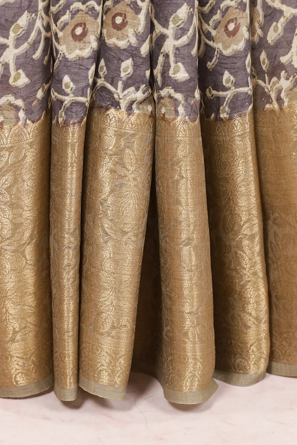 Light Purple Linen Cotton Saree