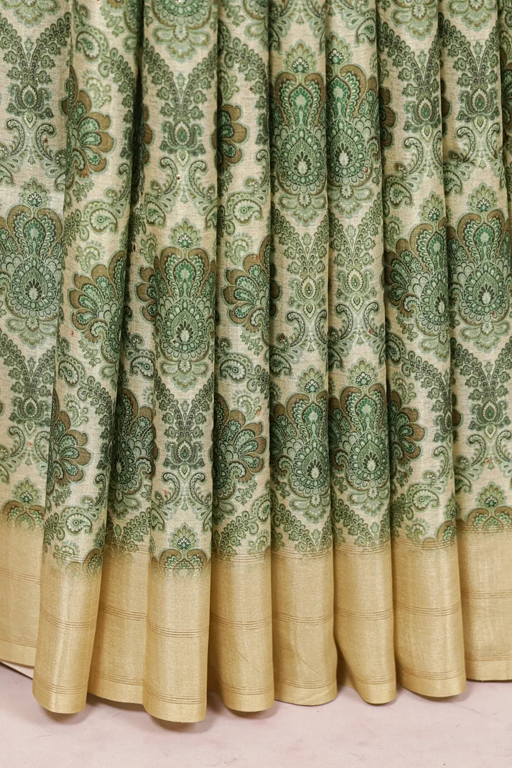 Light Yellow Semi Silk Saree