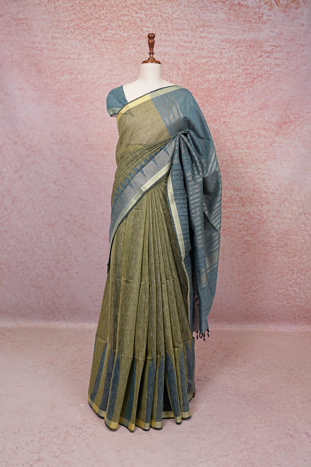 Green Semi Jute Saree