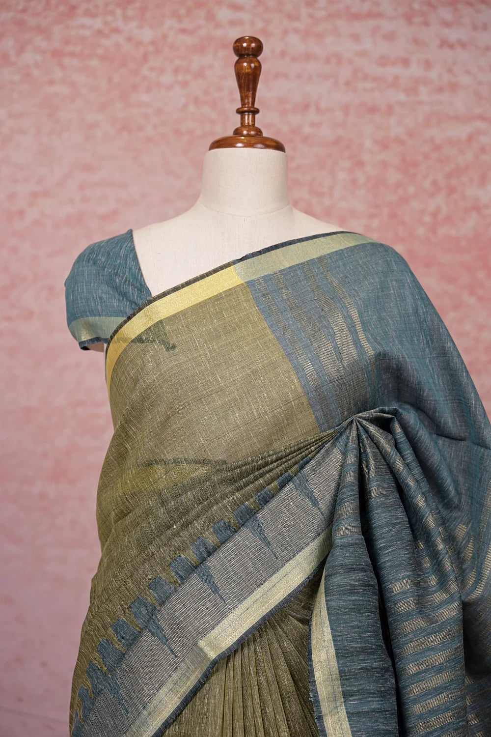 Green Semi Jute Saree