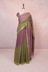 Onion Pink And Moss Green Semi Linen Saree