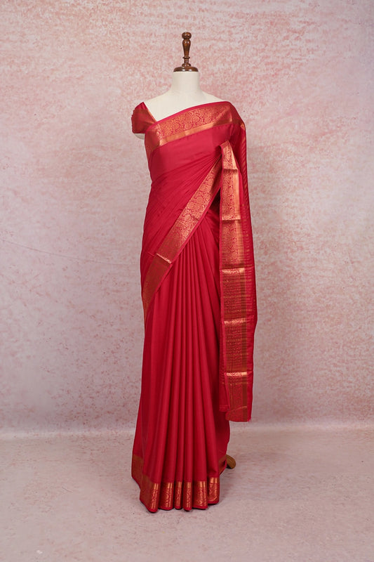 Dark Pink Chiffon Saree