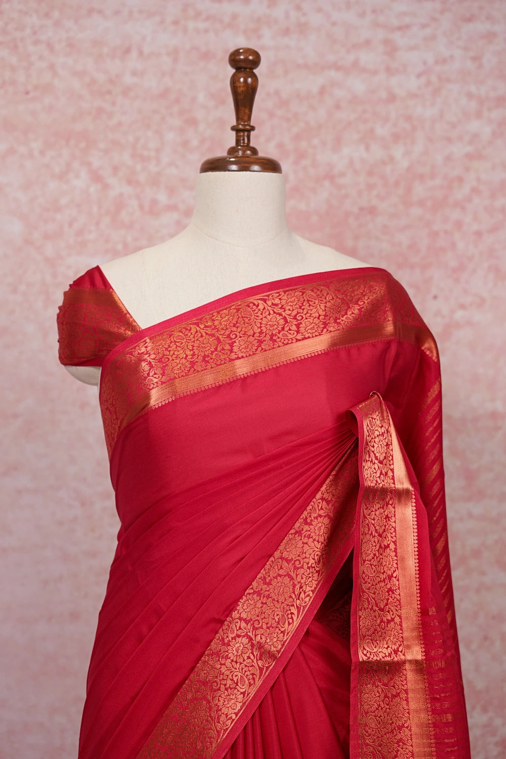 Dark Pink Chiffon Saree