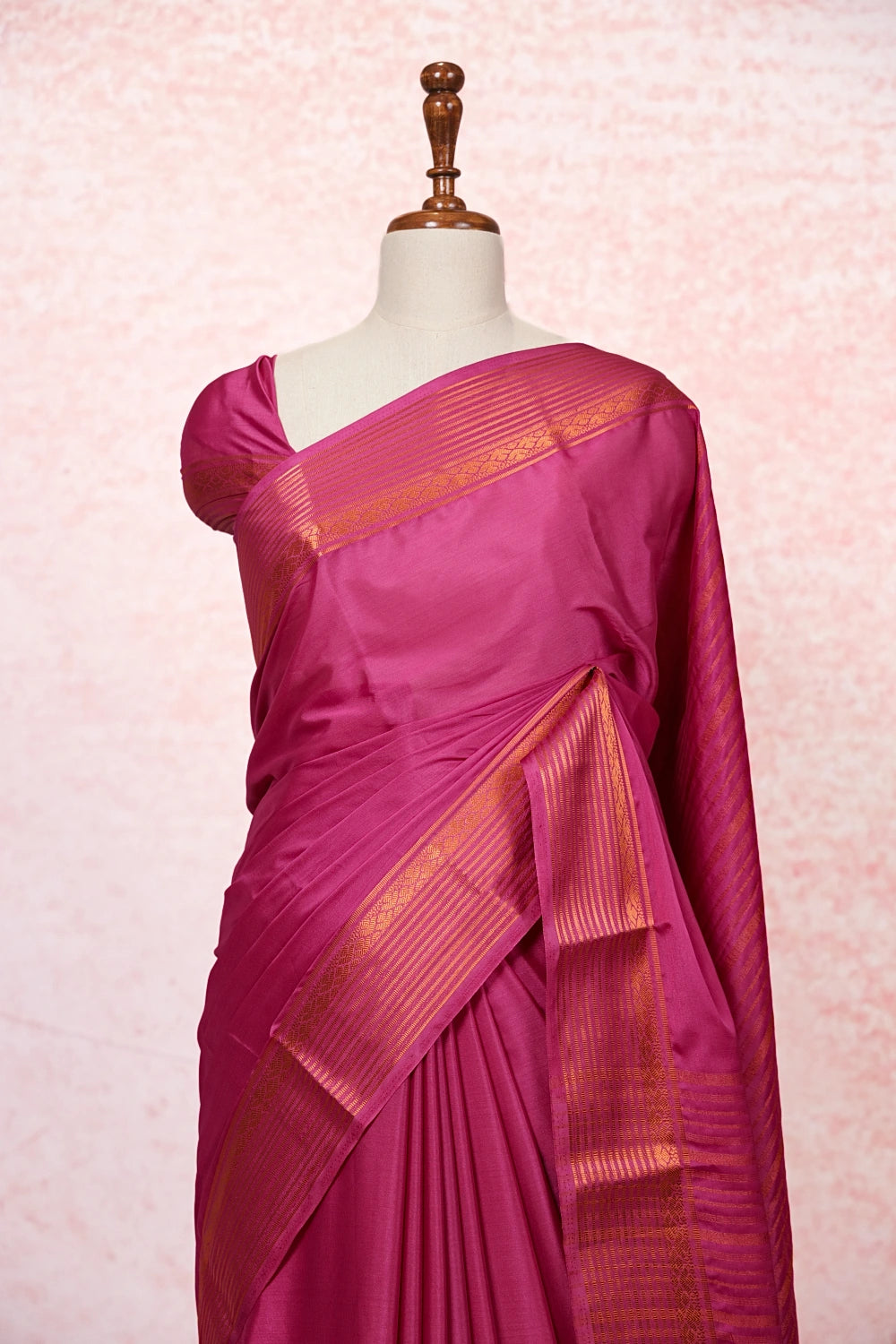 Onion Pink Cotton Silk Saree