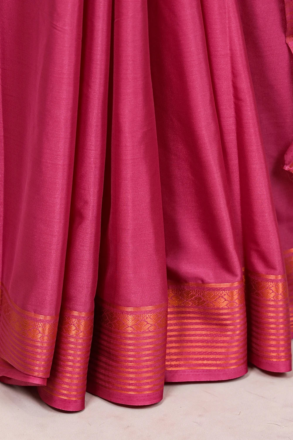 Onion Pink Cotton Silk Saree