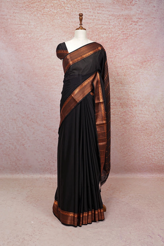 Black Semi Silk Saree