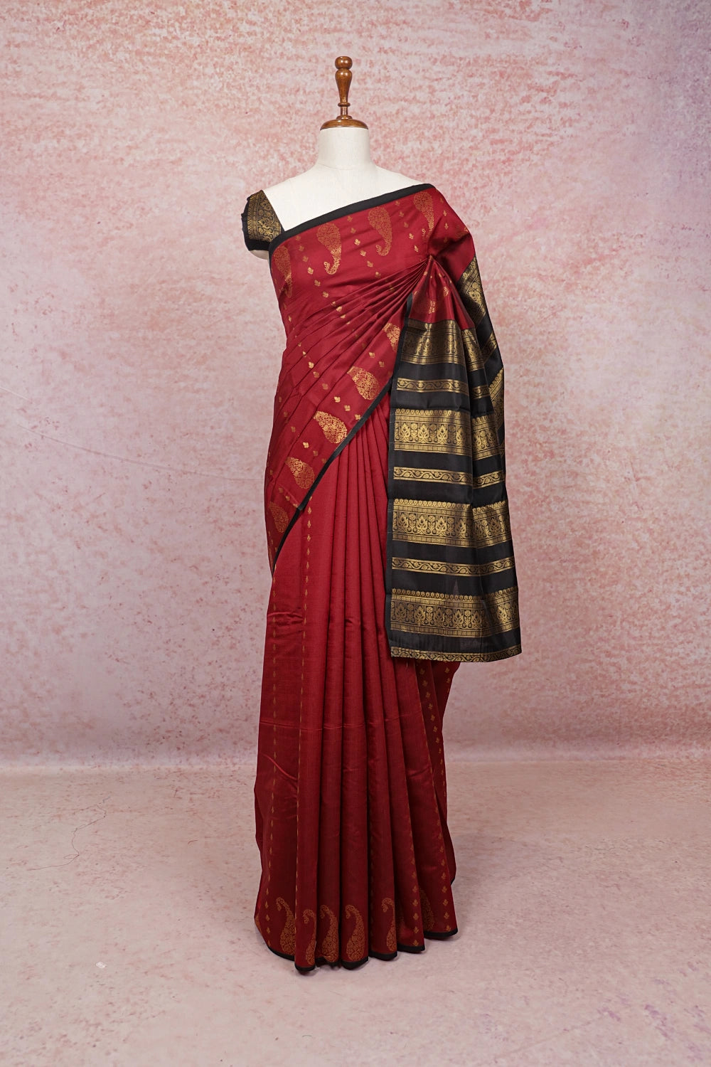Maroon Semi Silk Saree