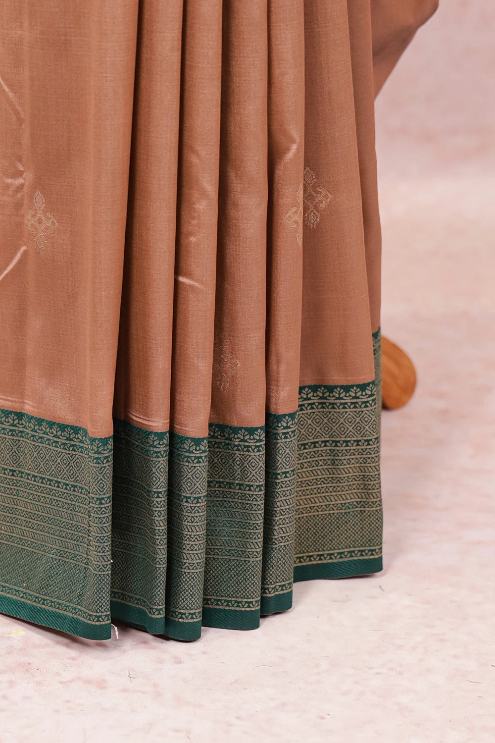 Antique Brass Color Semi Kancheepuram Silk Saree