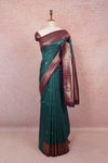 Peacock Green Semi Kancheepuram Silk Saree