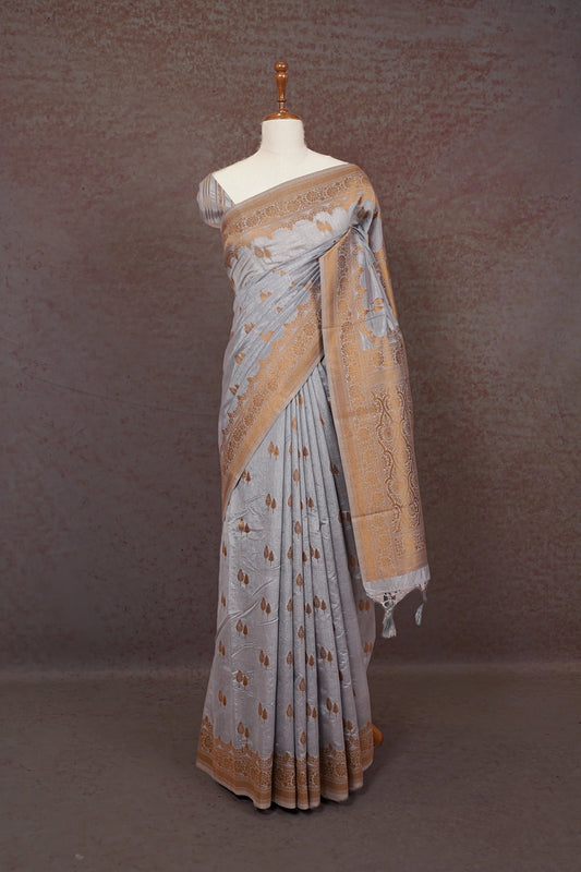 Ash Semi Banarasi Saree