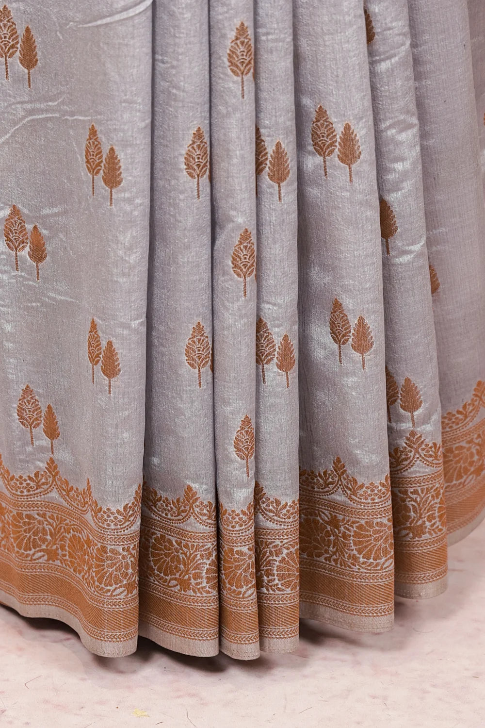 Ash Semi Banarasi Saree