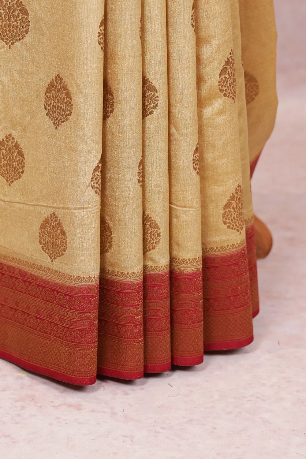 Golden Yellow Semi Banarasi Saree