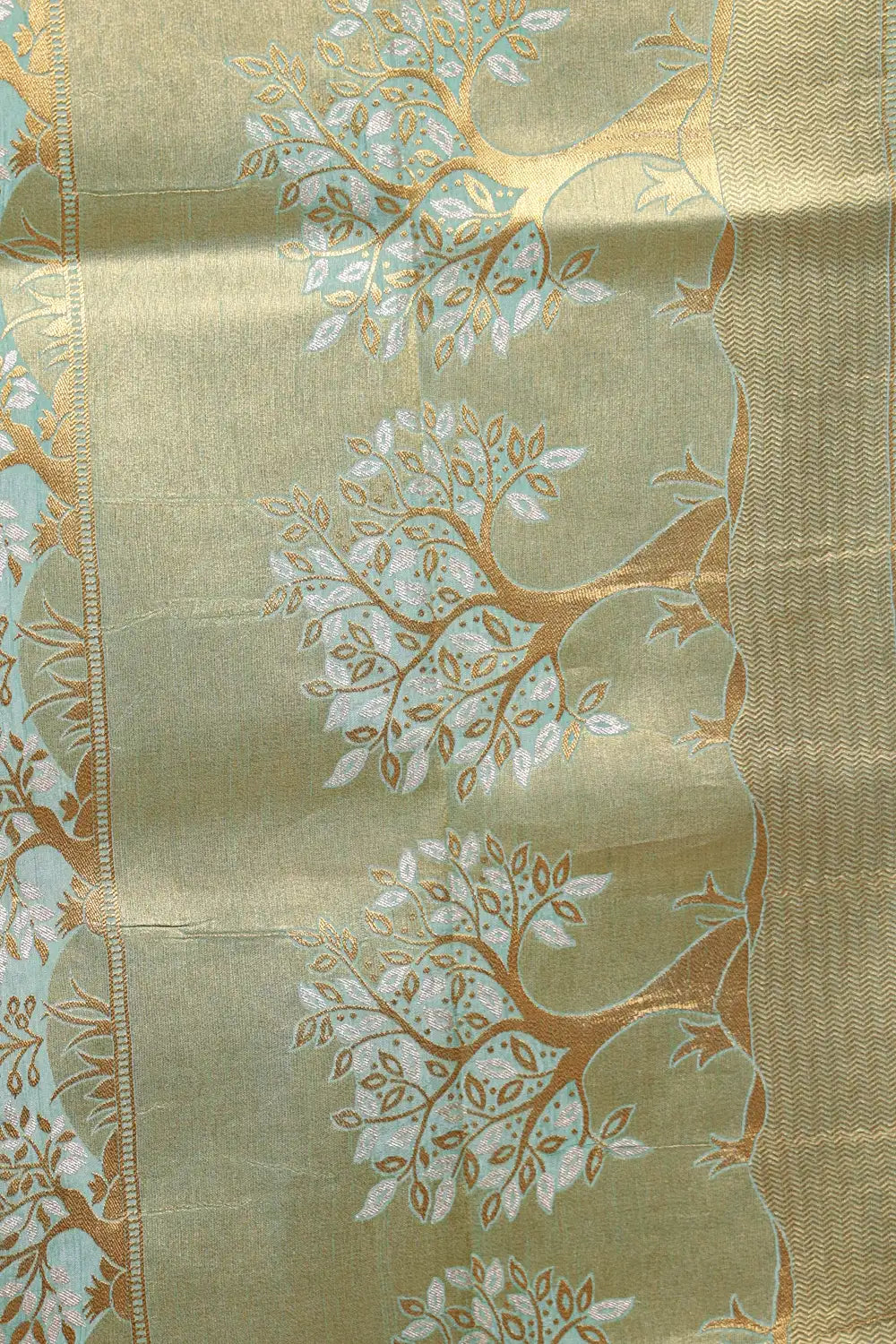 Pista Green Semi Tussar Saree