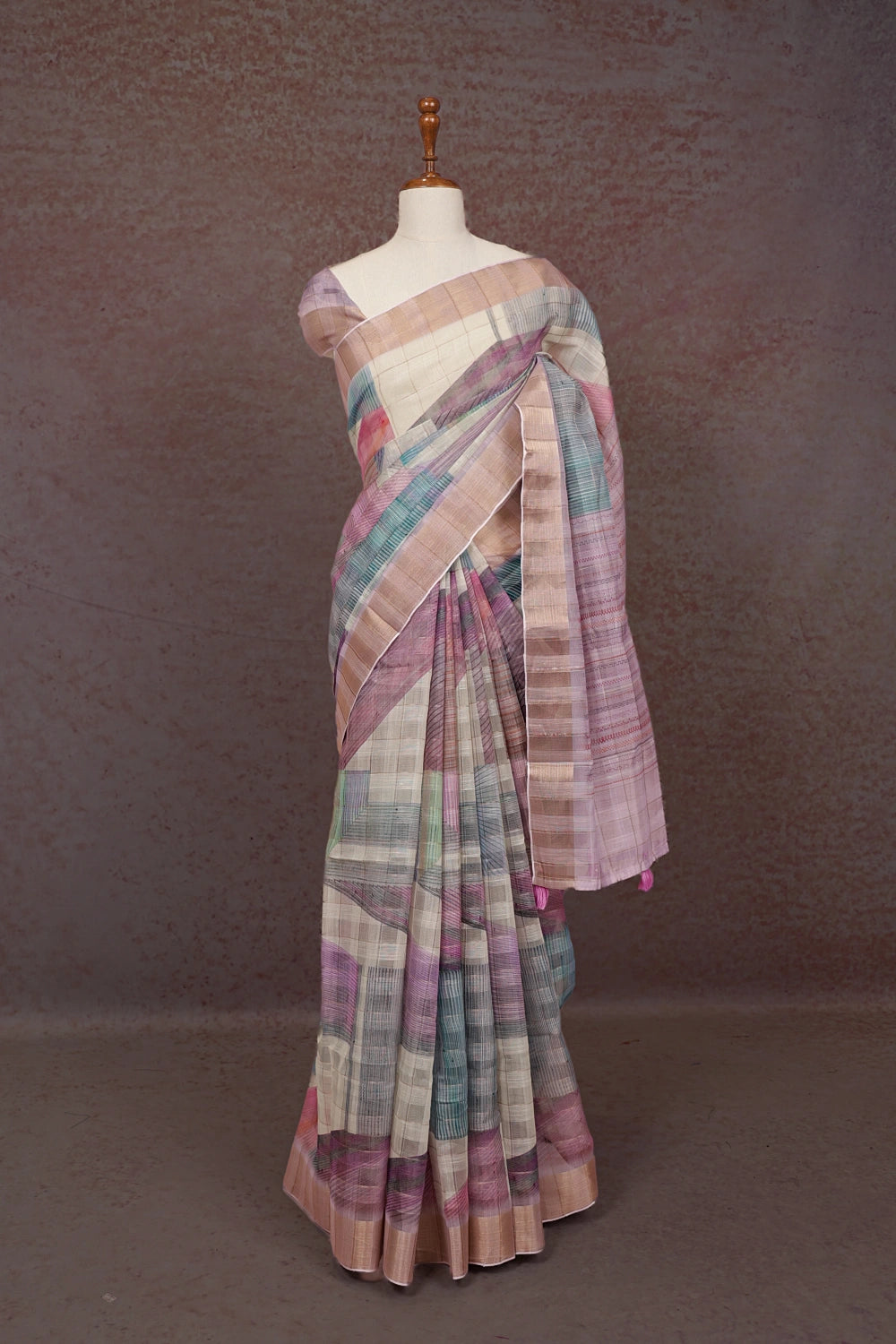 Multi Color Semi Organza Saree