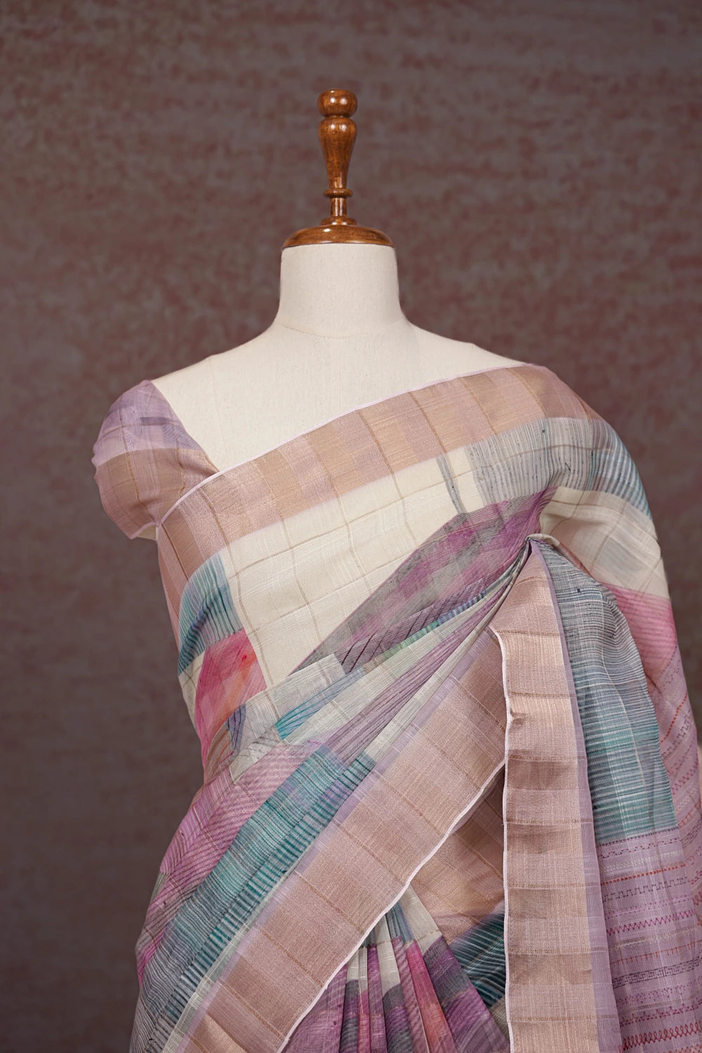 Multi Color Semi Organza Saree
