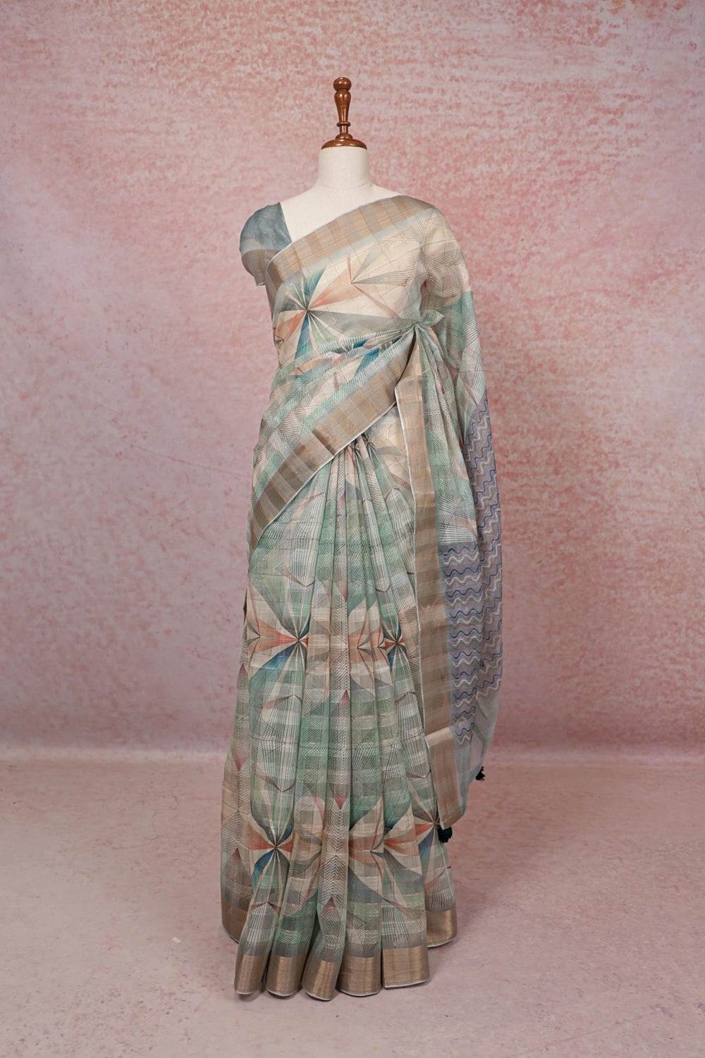 Multi Color Semi Organza Saree