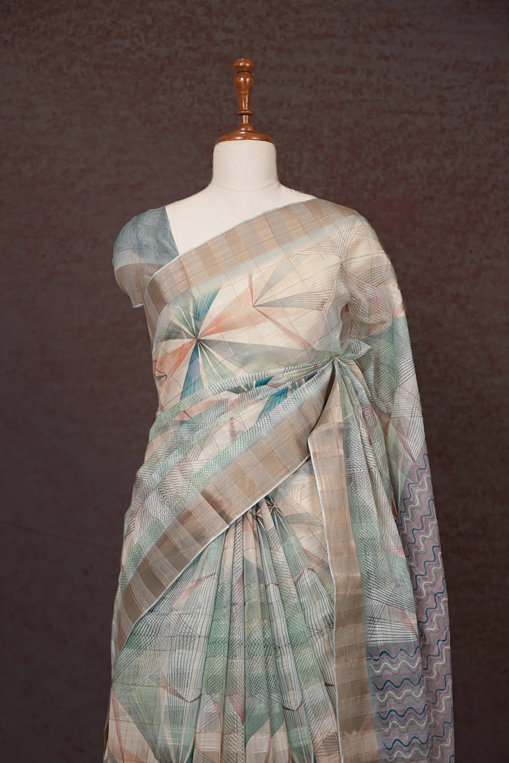 Multi Color Semi Organza Saree