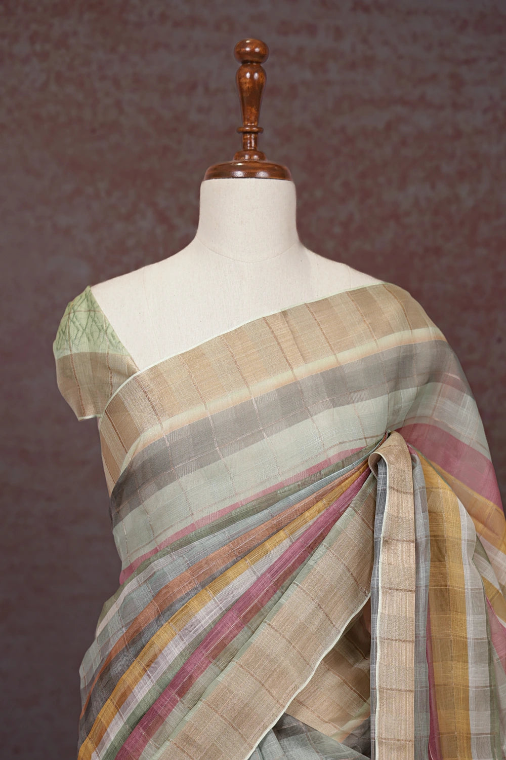 Multi Colors Semi linen Saree