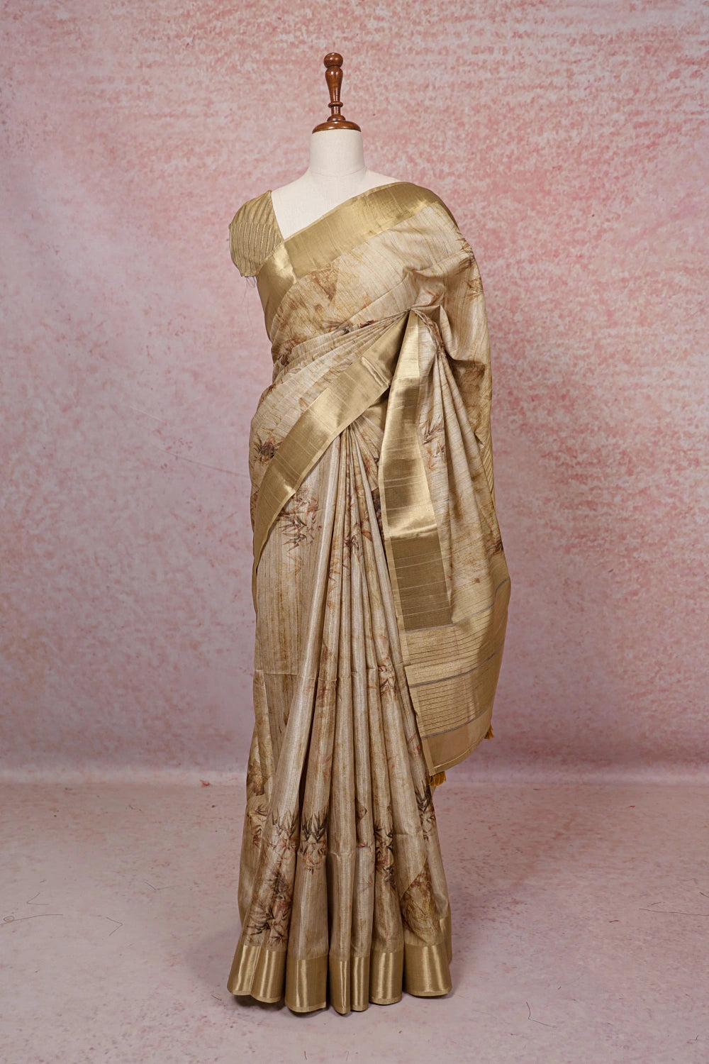 Chikku Color Semi Tussar Saree