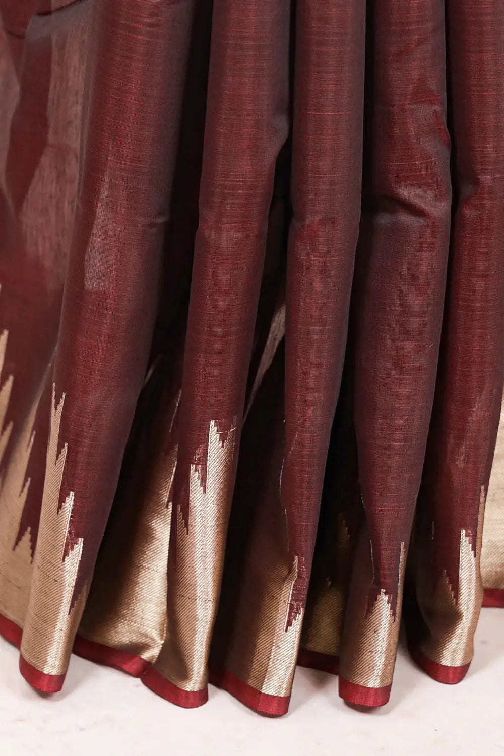 Dark Maroon Cotton Silk Saree
