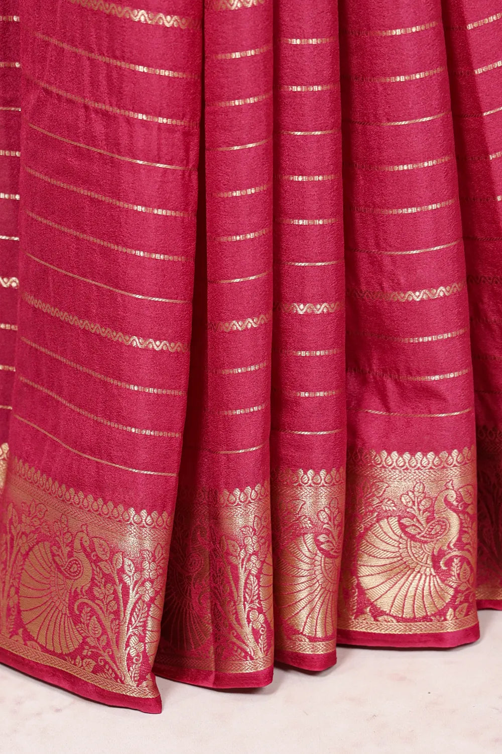 Wine Semi Banarasi Saree