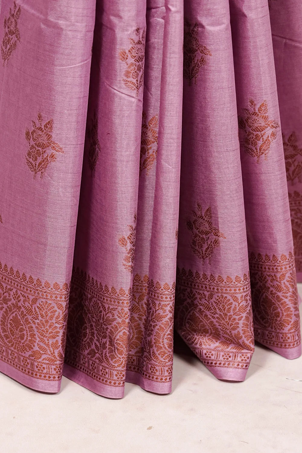 Onion Pink Tussar Saree