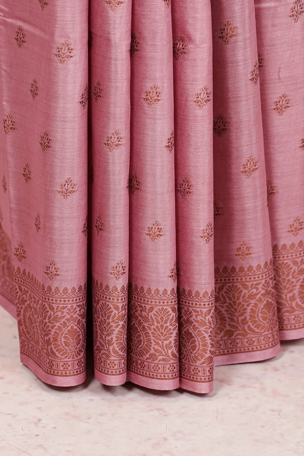 Onion Color Tussar Saree