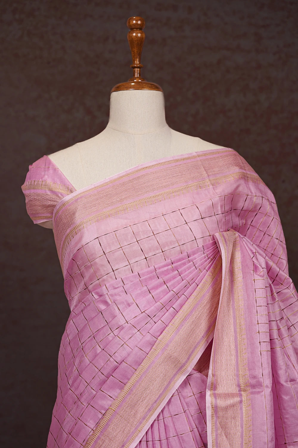 Baby Pink Tussar Saree