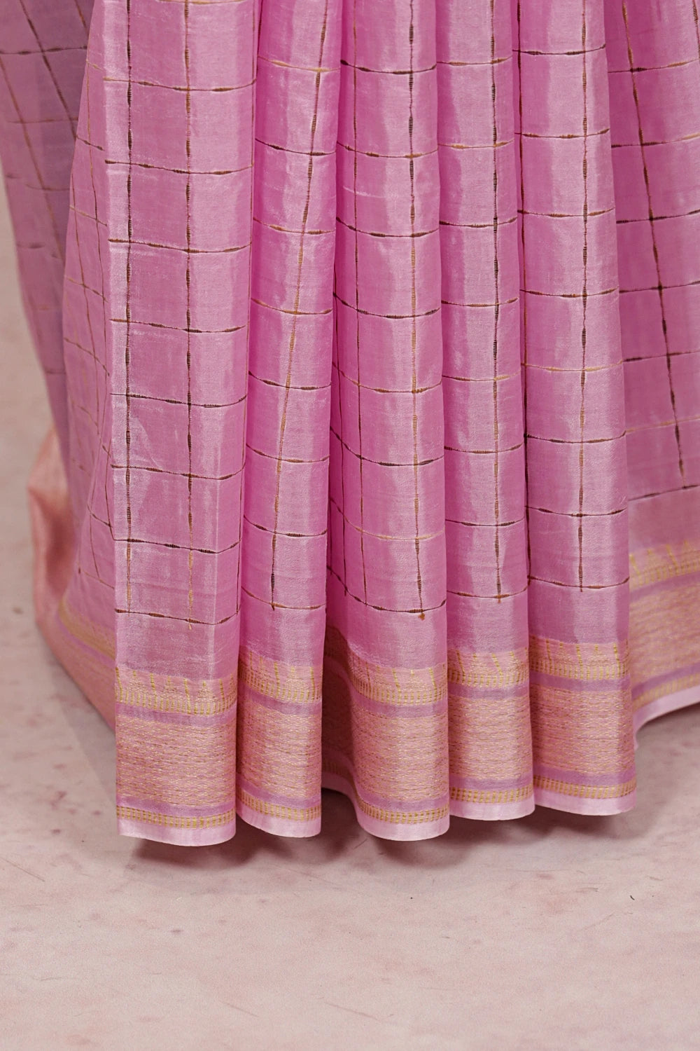 Baby Pink Tussar Saree