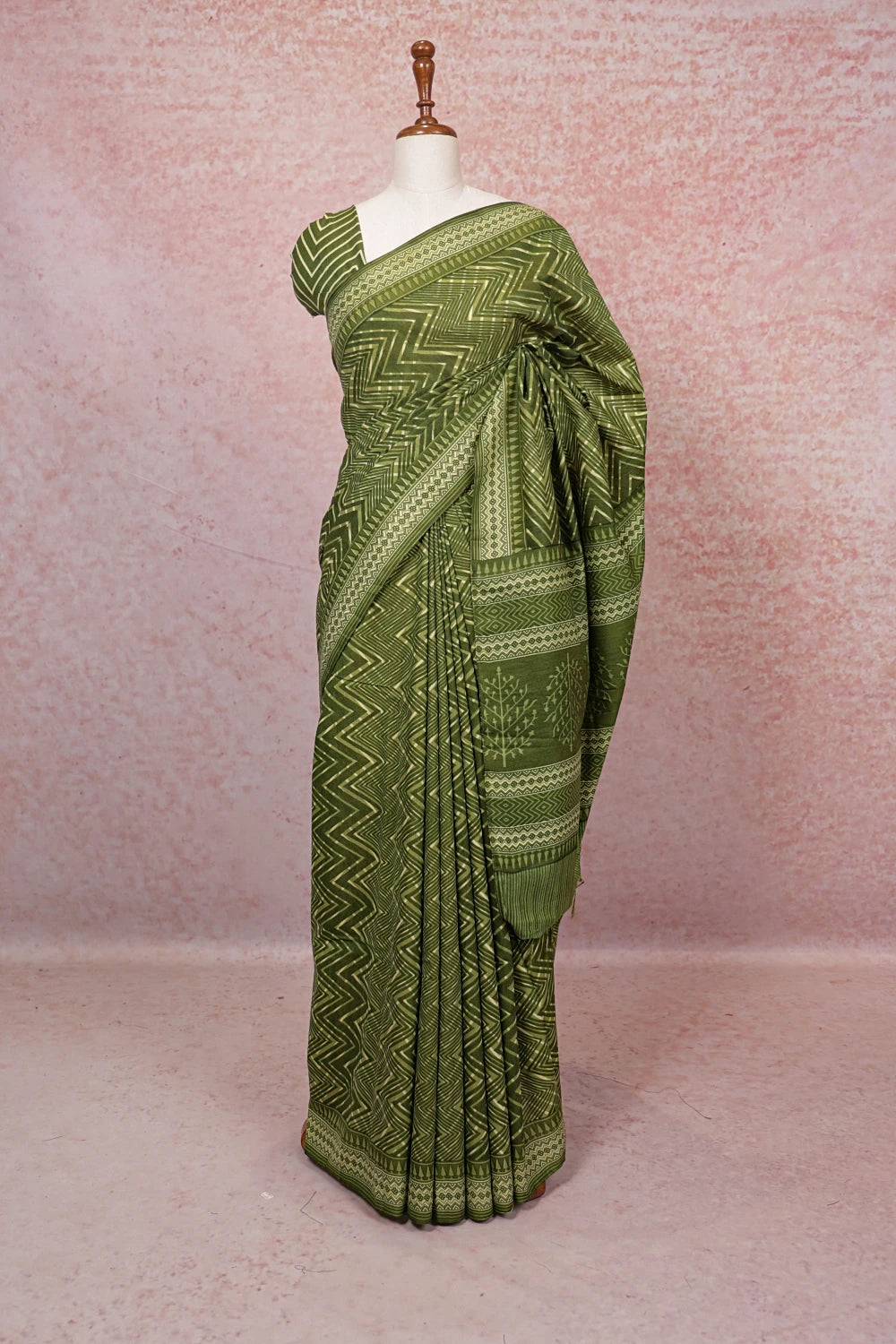 Green Cotton Saree