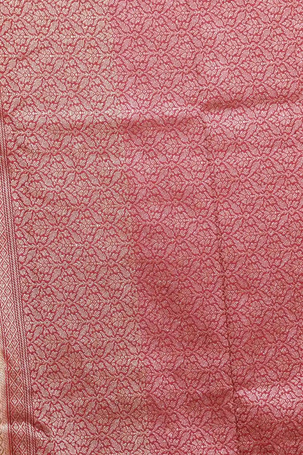 Light Peach Semi Banarasi Saree