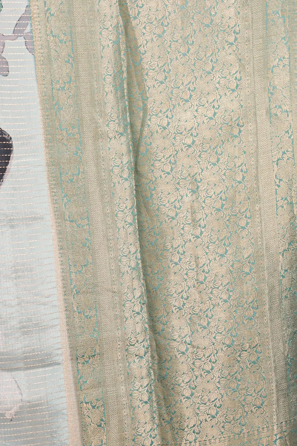 Light Blue Semi Tussar Saree