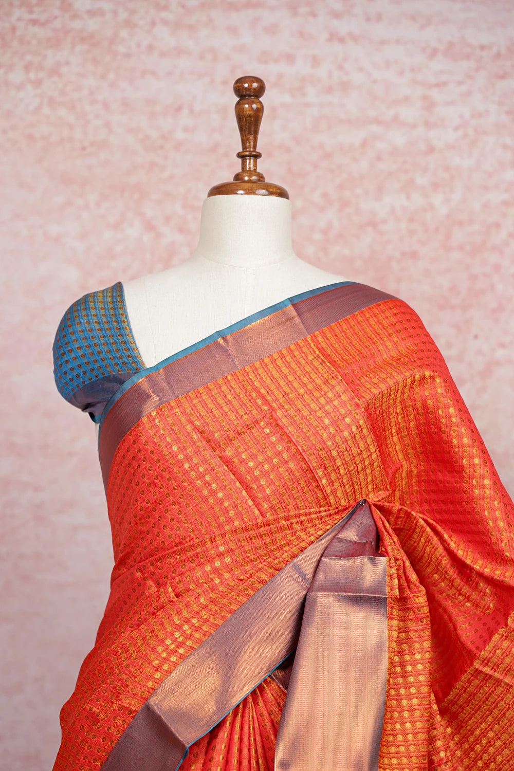 Orange Semi Silk Saree