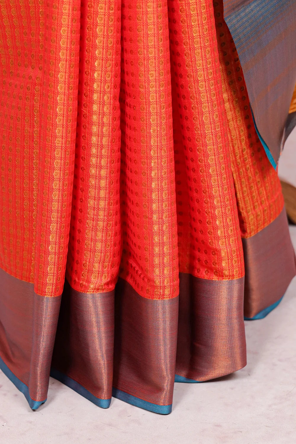 Orange Semi Silk Saree