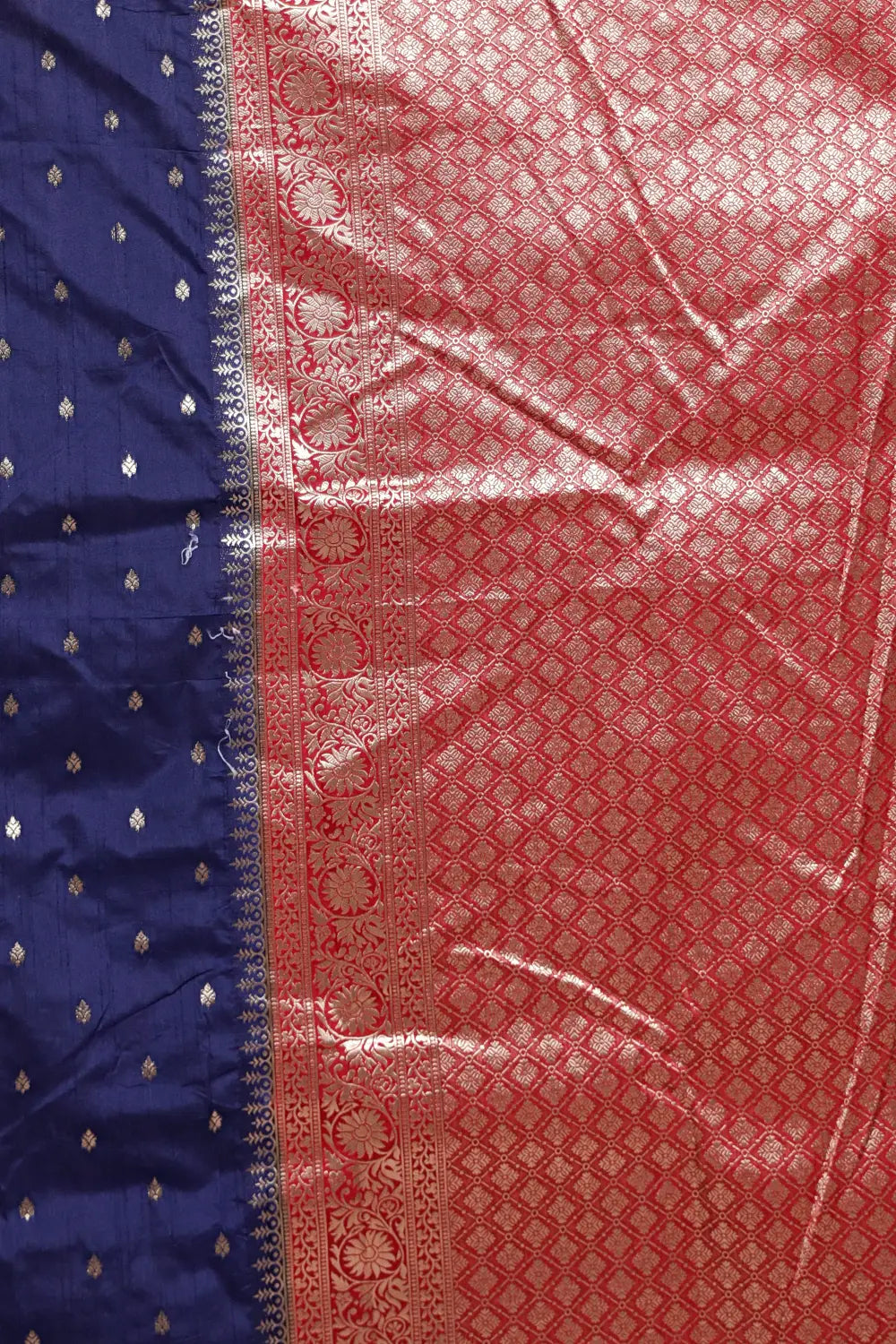 Navy Blue Semi Silk Saree
