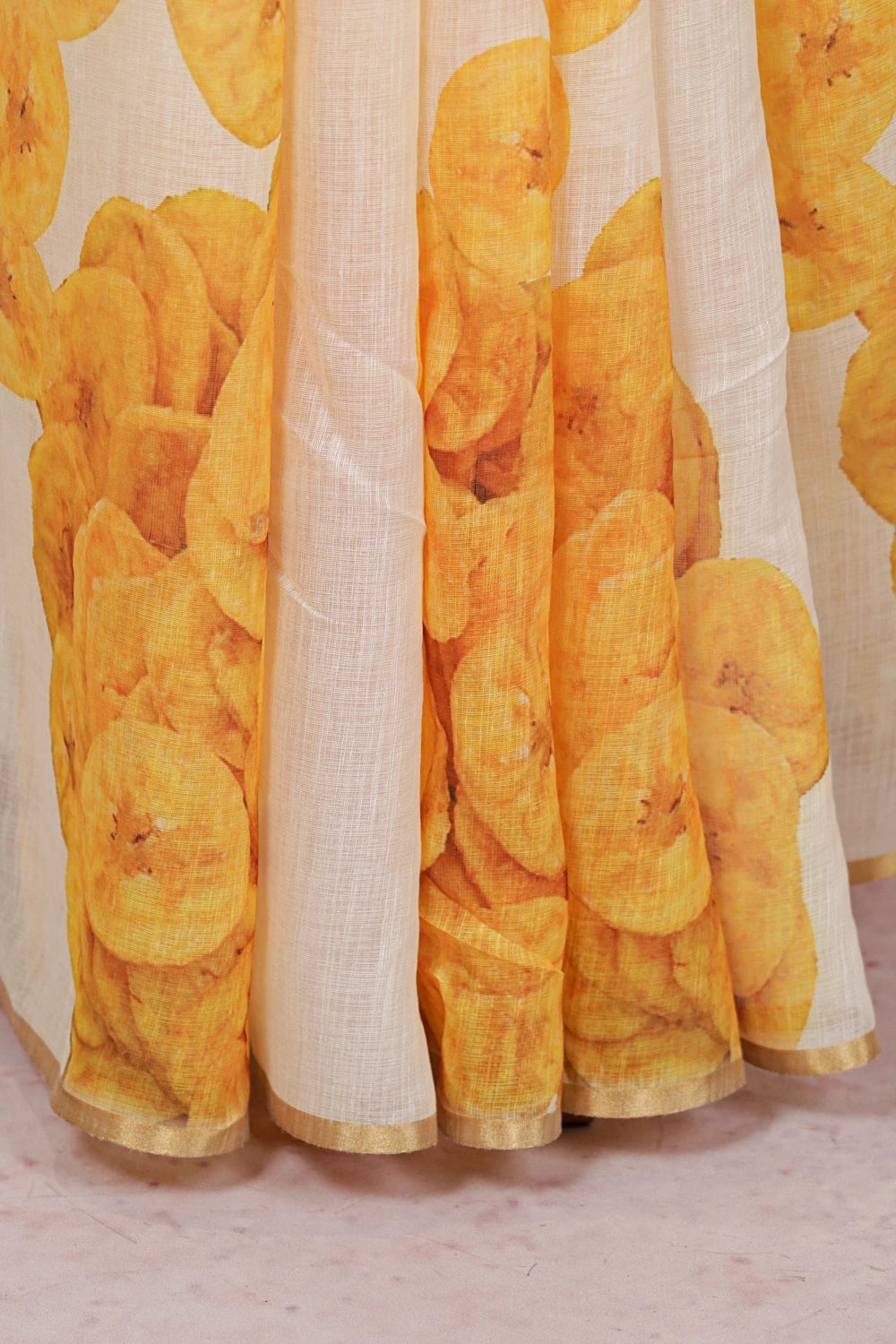 Off White Semi linen Saree