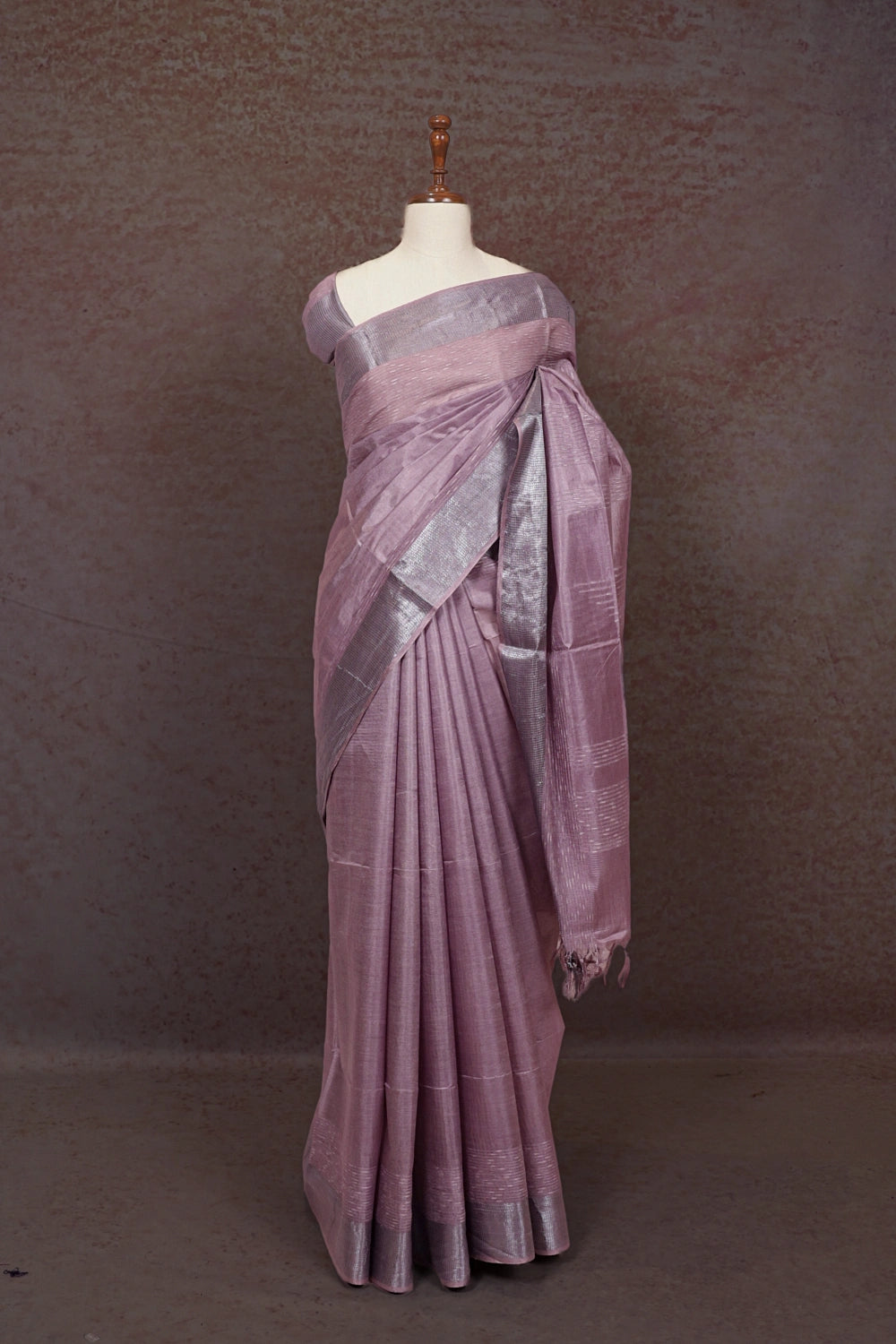 Lavender Semi Tussar Saree
