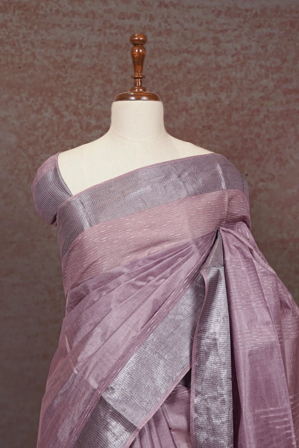 Lavender Semi Tussar Saree