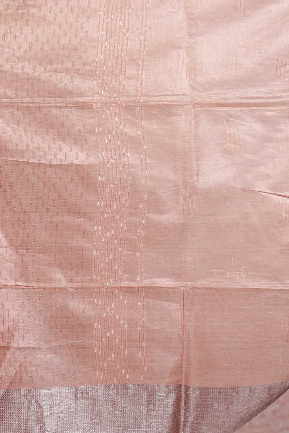 Pastel Peach Semi Silk Saree