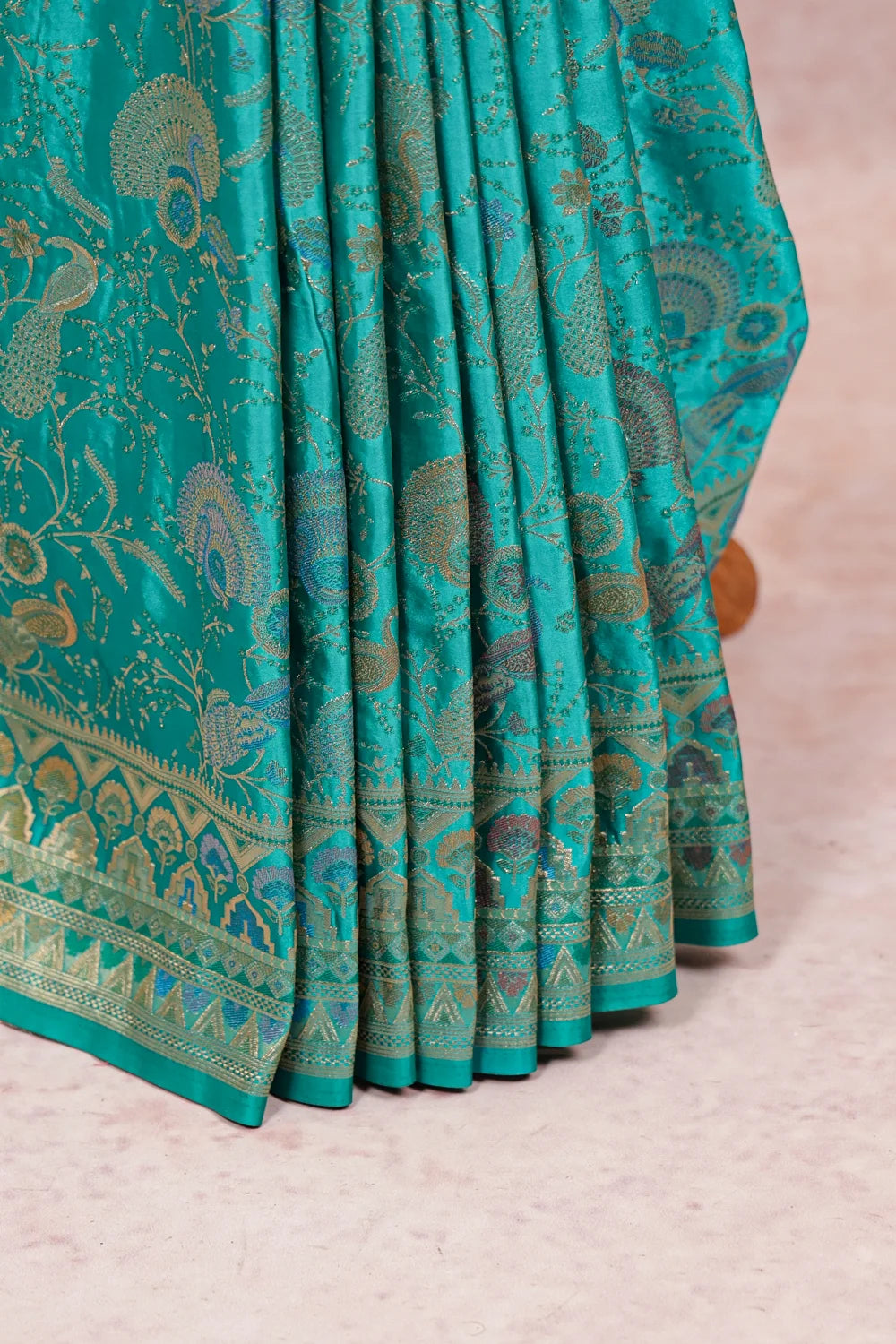 Sapphire Green Banarasi Silk Saree